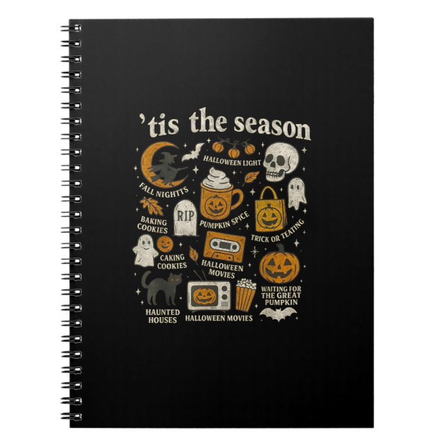 Tis The Season Halloween Icons Fall Design Notebook (Front)
