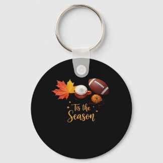 Tis The Season Halloween Retro Design Key Ring