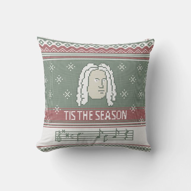 Tis the season Handel Messiah faux knit sweater Cushion (Front)