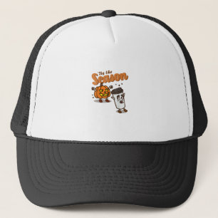Tis The Season Hate Pumpkin Spice Latte Halloween  Trucker Hat