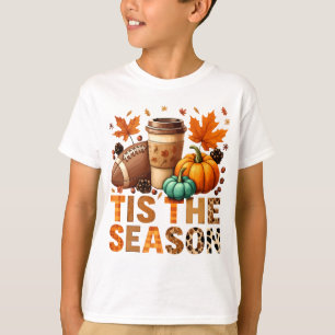 Tis the season Herbstzeit mit Football und Kaffee T-Shirt