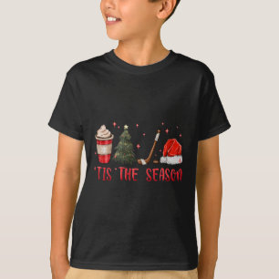 Tis The Season Hockey Coffee Xmas Tree Ice Hockey T-Shirt
