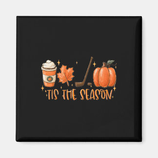 Tis The Season Hockey Latte Leaves Hello Pumpkin H Magnet