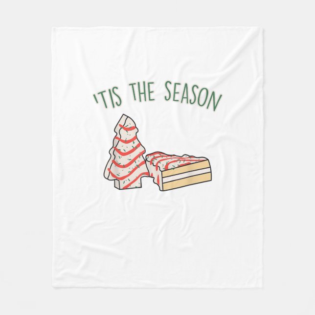 Tis The Season Holiday Christmas Fleece Blanket (Front)