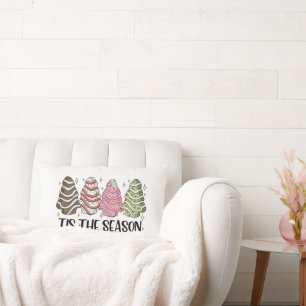 Tis the Season Holiday Christmas Tree Cake Lumbar Cushion