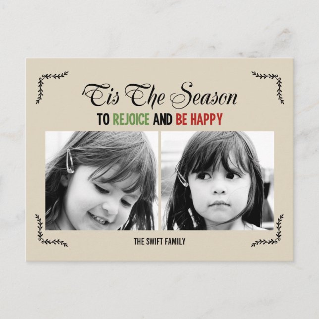 Tis The Season Holiday Photo Card Postcard (Front)
