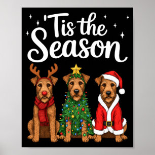 Tis The Season Irierrier Christmas Santa Dog Lover Poster