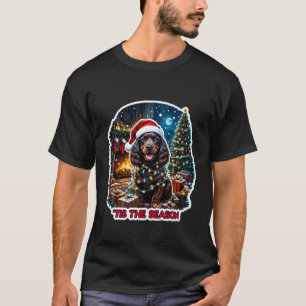 Tis The Season Irish Water Spaniel Dog Christmas M T-Shirt