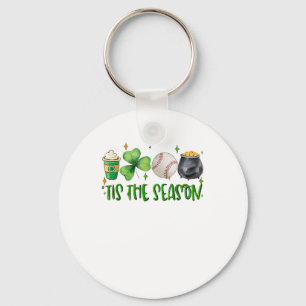 Tis The Season Latte Patricks Day Baseball Key Ring