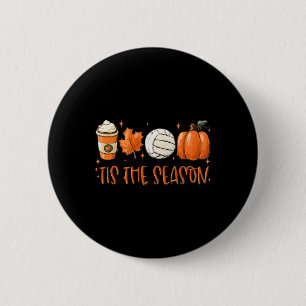 Tis The Season Latte Pumpkin Fall Thanksgiving Vol 6 Cm Round Badge