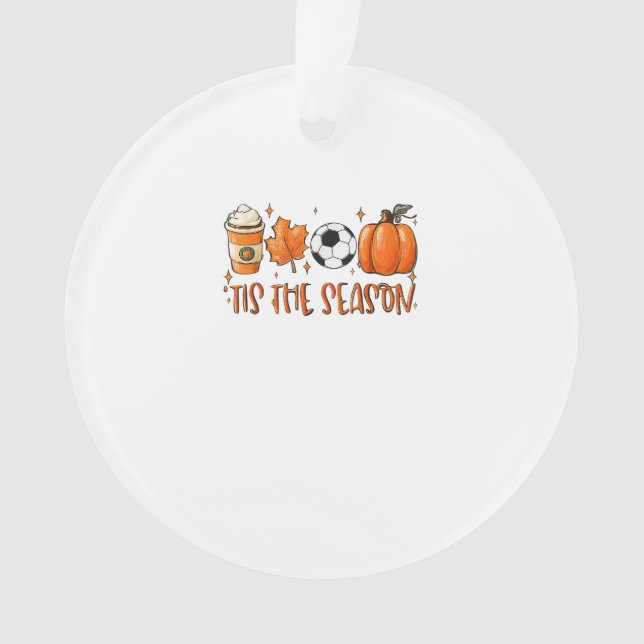 Tis The Season Leaf Latte Autumn Football Ornament (Front)