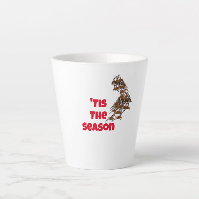 'Tis The Season Leaping Deer  Latte Mug (Front)