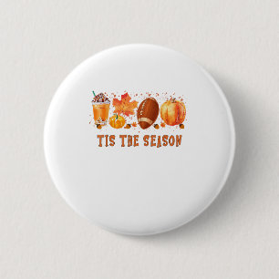 Tis The Season Leopard Football Halloween Fall 6 Cm Round Badge
