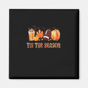 Tis The Season Leopard Pumpkin Football Halloween Magnet