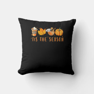 Tis The Season Lunch Lady Pumpkin Spice Fall Leave Cushion