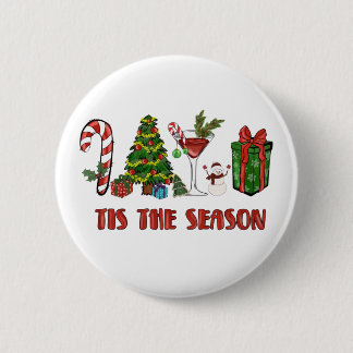 Tis The Season Merry Christmas 6 Cm Round Badge