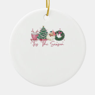 Tis The Season Merry Christmas Cute Xmas Coffee Ch Ceramic Tree Decoration