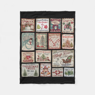 Tis The Season Merry Christmas Holiday Xmas Family Fleece Blanket