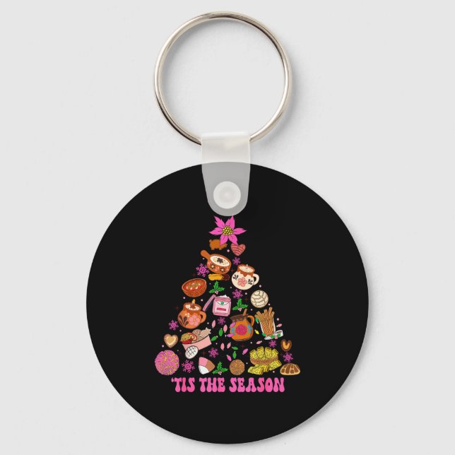 Tis The Season Mexican Christmas Tree Tamales Pan  Key Ring (Front)