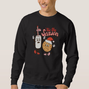 Tis The Season Milk and Cookies Groovy Vintage Chr Sweatshirt