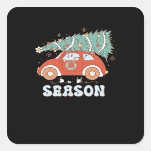 Tis The Season Minimal Clean Square Sticker