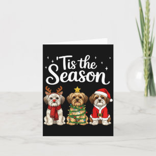 Tis The Season Morkie Christmas Santa Dog Lover  Card