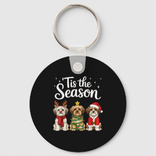 Tis The Season Morkie Christmas Santa Dog Lover  Key Ring