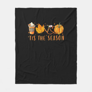 Tis The Season Nurse Pumpkin Spice Fall Leaves Aut Fleece Blanket