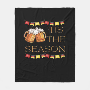 Tis The Season Oktoberfest Fun Beer Festival Fall  Fleece Blanket