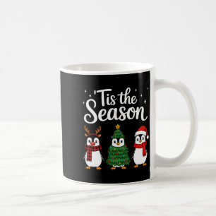 Tis The Season Penguin Christmas Santa Long Sleeve Coffee Mug