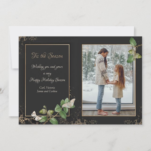 Tis the Season Photo Holiday Greeting Card (Front)