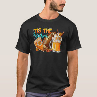 Tis The Season Pumpkin And Spice Football Hallowee T-Shirt
