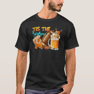 Tis The Season Pumpkin And Spice Football Hallowee T-Shirt