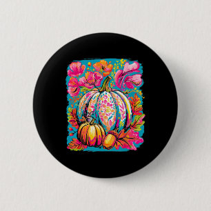 Tis The Season Pumpkin Autumn Fall Y'all Leaves Th 6 Cm Round Badge