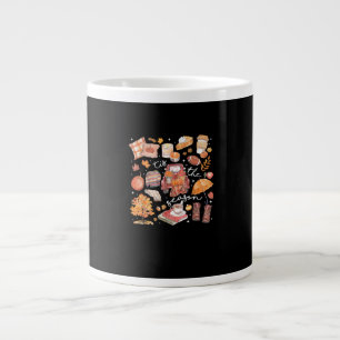 Tis The Season Pumpkin Autumn Fall Yall Leaves Tha Large Coffee Mug