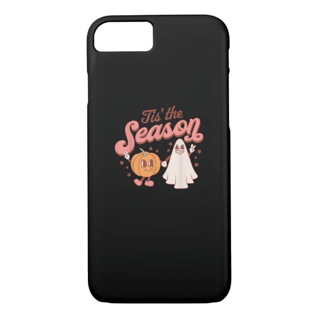 Tis The Season Pumpkin Boo 60s 70s Halloween Costu Case-Mate iPhone Case (Back)