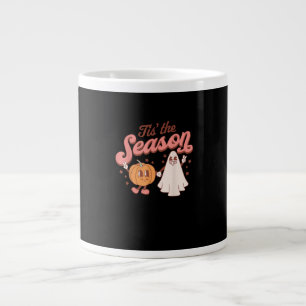Tis The Season Pumpkin Boo 60s 70s Halloween Costu Large Coffee Mug