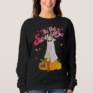 Tis' The Season Pumpkin Boo 60s 70s Hippie Hallowe Sweatshirt