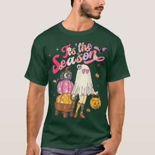 Tis the Season Pumpkin Boo 60s 70s Hippie Hallowee T-Shirt