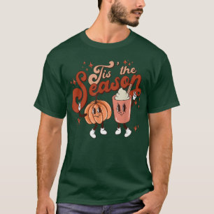 Tis the Season Pumpkin Boo 60s 70s Hippie Hallowee T-Shirt