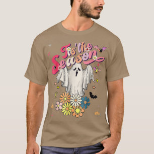 Tis the Season Pumpkin Boo 60s 70s Hippie Hallowee T-Shirt