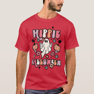Tis The Season Pumpkin Boo 60s 70s Hippie Hallowee T-Shirt