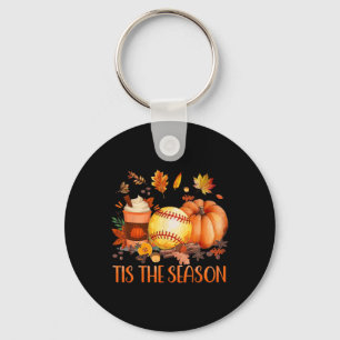 Tis The Season Pumpkin Leaf Latte Fall Softll Tees Key Ring