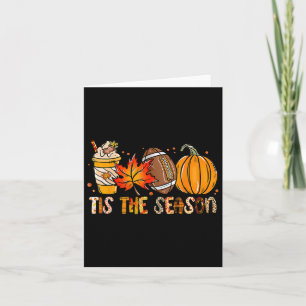 Tis The Season Pumpkin Leaf Latte Fall Thanksgivin Card