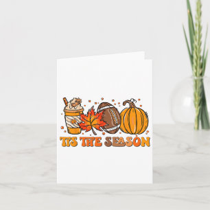 Tis The Season Pumpkin Leaf Latte Fall Thanksgivin Card