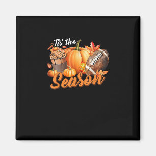 Tis The Season Pumpkin Leaf Latte Fall Thanksgivin Magnet