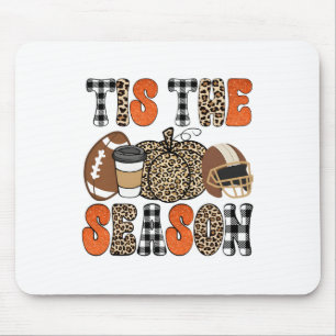 Tis The Season Pumpkin Leaf Latte Fall Thanksgivin Mouse Pad