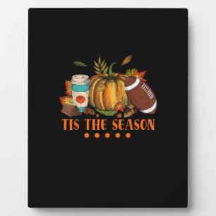 Tis The Season Pumpkin Leaf Latte Fall Thanksgivin Plaque