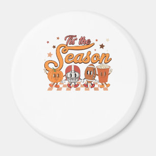 Tis The Season Pumpkin Leaf Latte Football Creativ Magnet