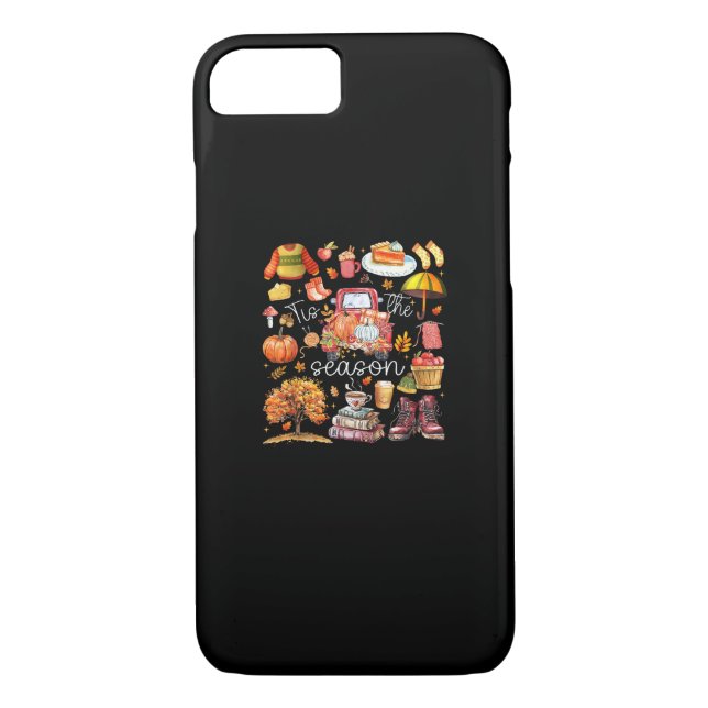 Tis The Season Pumpkin Leaves Autumn Case-Mate iPhone Case (Back)